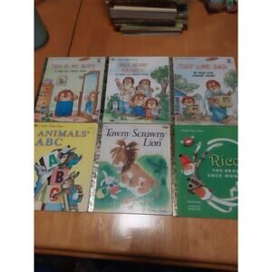 Little Golden Books Hardcover Lot Animals' ABC, Tawny Scrawny Lion, Sock Monkey